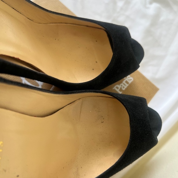 Christian Louboutin Black Peep Toe Heels - Picture 8 of 11